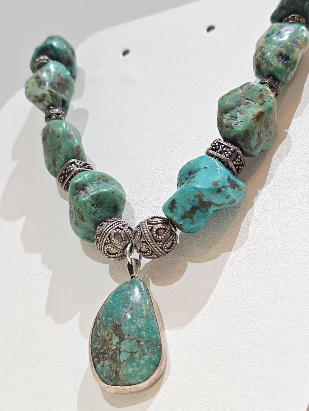 Vintage 925 Turquoise Pendant Necklace